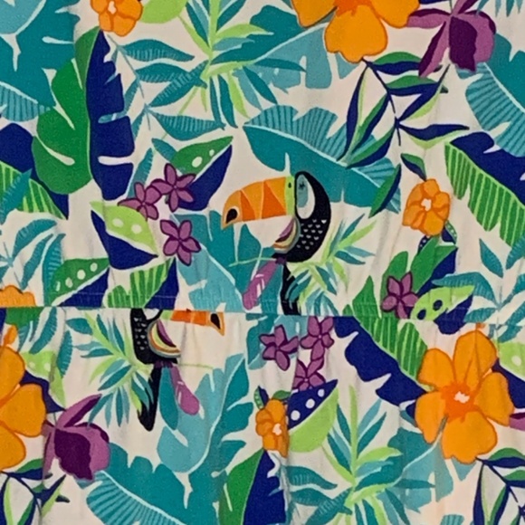 Lands' End Ladies Swim Cover-Up Size XL Dress Summer Tropical Beach Floral - Picture 6 of 13